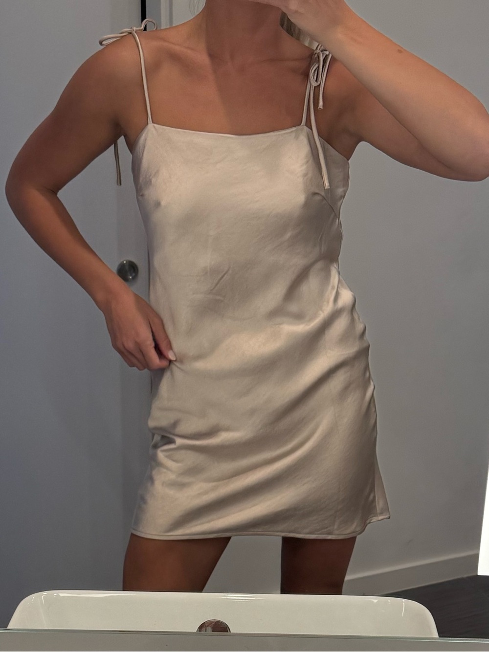 Princess Polly | Dresses | Princess Polly Satin Mini Slip Dress In Ivory